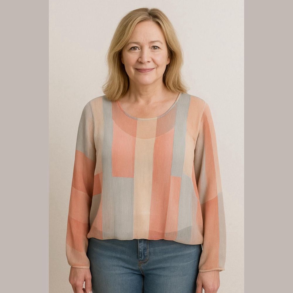 Alfani Women's Blouse Size XL Orange Gray
